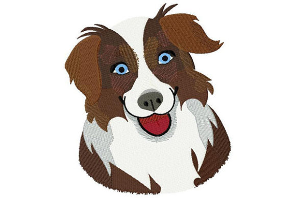 Australian Shepherd Portrait: A Holiday Embroidery Review