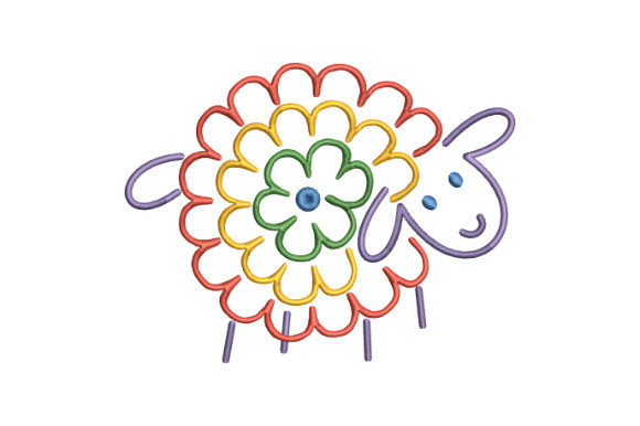 Baby Sheep with Rainbow Flower: A Sweet Embroidery Review