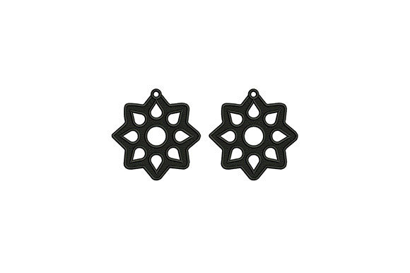 Black Flower Earrings: Elegant Embroidery for Gifts