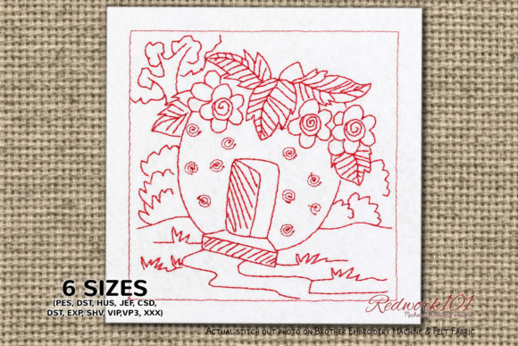 Fairytale Strawberry House Redwork Review