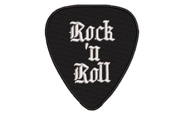 Guitar Pick Rock: A Stylish Embroidery Design for Music Lovers