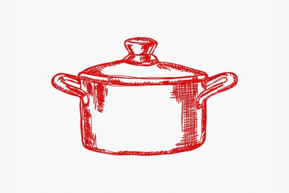 Pot One Line Embroidery Design