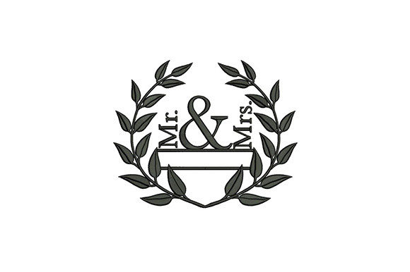 Wreath Mr. Mrs. Design: A Festive Wedding Embroidery Review
